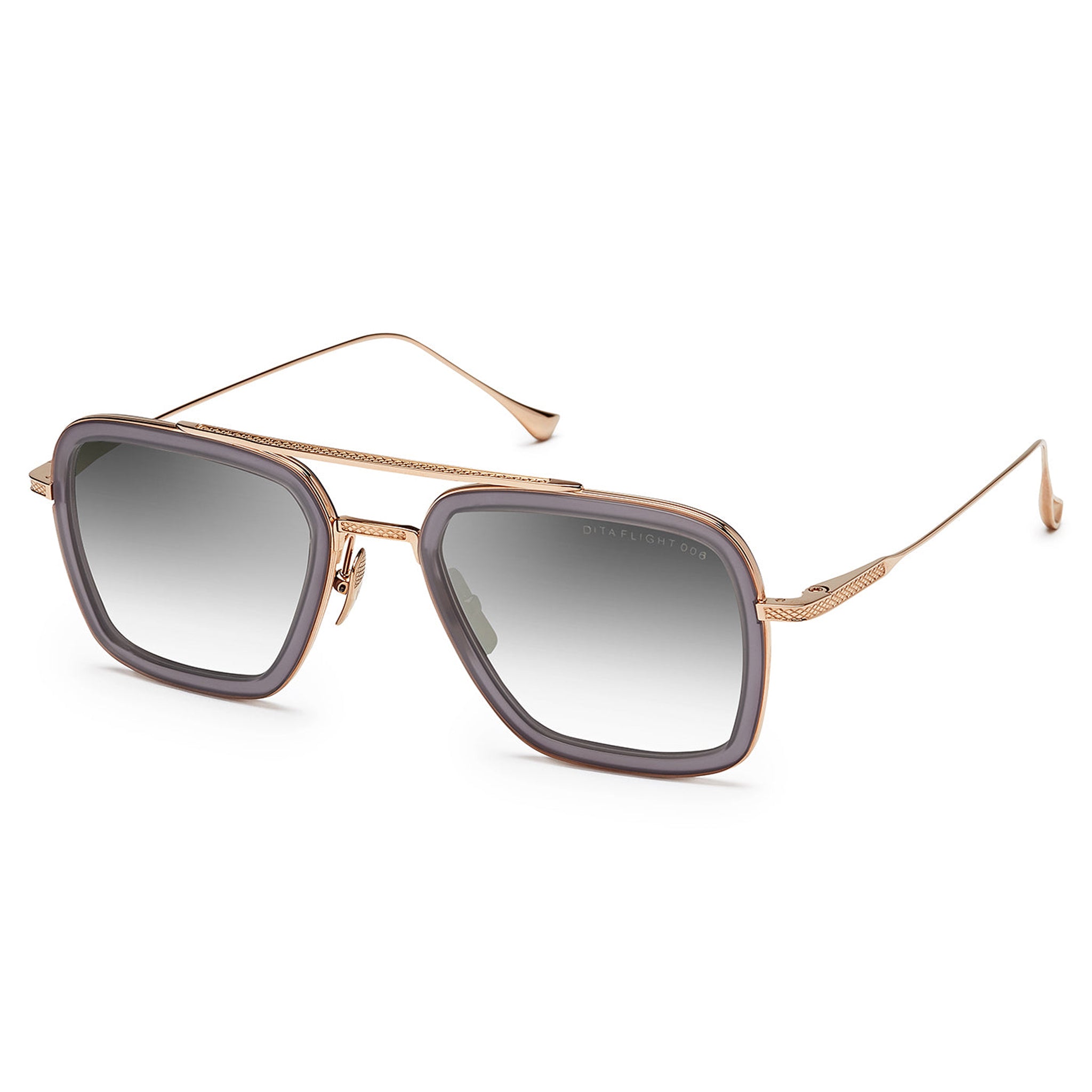 Side view of Dita Eyewear 7806 Flight 006 Gold Matte Grey Crystal Sunglasses 7806-H-GRY-GLD-52